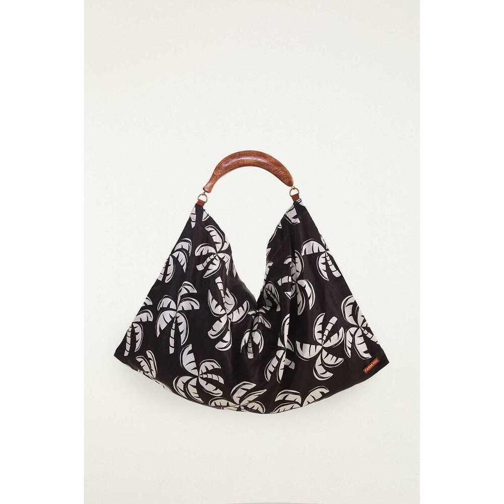 Large Farm Rio Satin Black And White Scarf Tote Bag Brand New with Tags!!
